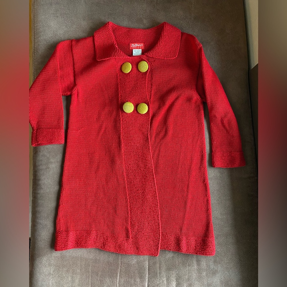 Zutano Red Knit with Yellow Accents